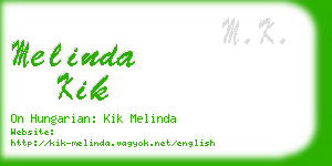 melinda kik business card